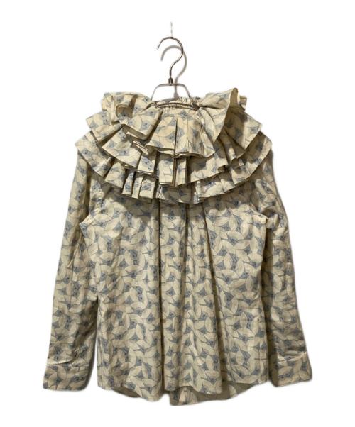 COMME des GARCONS（コムデギャルソン）COMME des GARCONS (コムデギャルソン) 扇柄フリルシャツ アイボリー サイズ:Sの古着・服飾アイテム