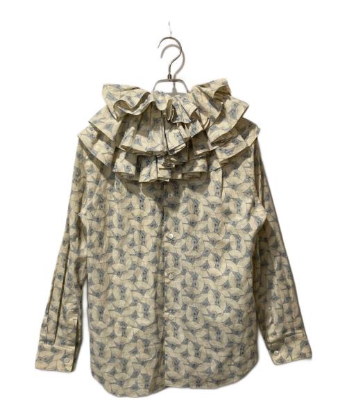 COMME des GARCONS（コムデギャルソン）COMME des GARCONS (コムデギャルソン) 扇柄フリルシャツ アイボリー サイズ:Sの古着・服飾アイテム