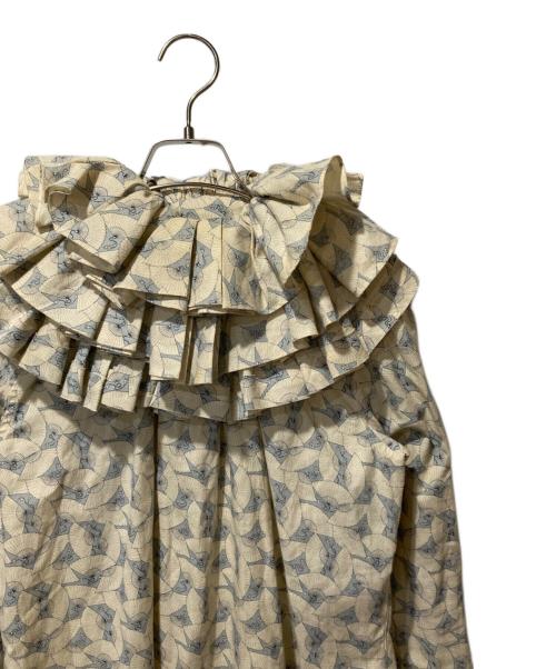 COMME des GARCONS（コムデギャルソン）COMME des GARCONS (コムデギャルソン) 扇柄フリルシャツ アイボリー サイズ:Sの古着・服飾アイテム