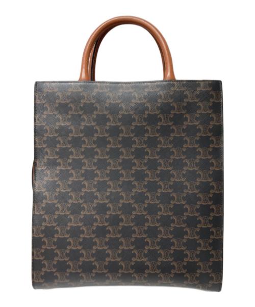 CELINE（セリーヌ）CELINE (セリーヌ) バーティカルカバスモールトリオンフキャンバス ブラウンの古着・服飾アイテム