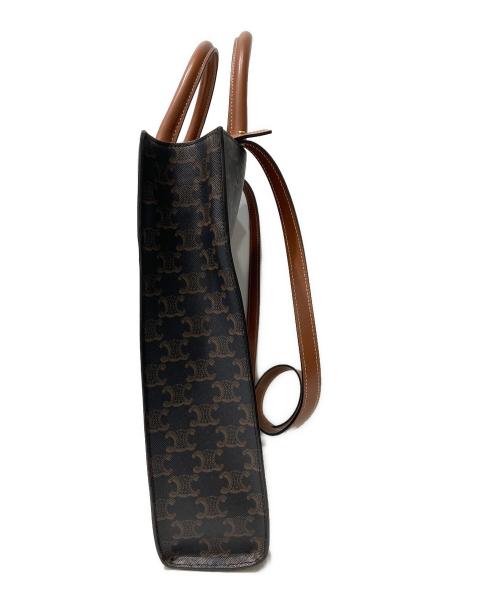 CELINE（セリーヌ）CELINE (セリーヌ) バーティカルカバスモールトリオンフキャンバス ブラウンの古着・服飾アイテム