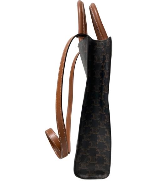 CELINE（セリーヌ）CELINE (セリーヌ) バーティカルカバスモールトリオンフキャンバス ブラウンの古着・服飾アイテム