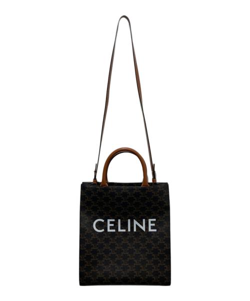 CELINE（セリーヌ）CELINE (セリーヌ) バーティカルカバスモールトリオンフキャンバス ブラウンの古着・服飾アイテム