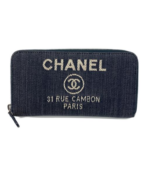 CHANEL（シャネル）CHANEL (シャネル) ラウンドファスナー財布 インディゴの古着・服飾アイテム