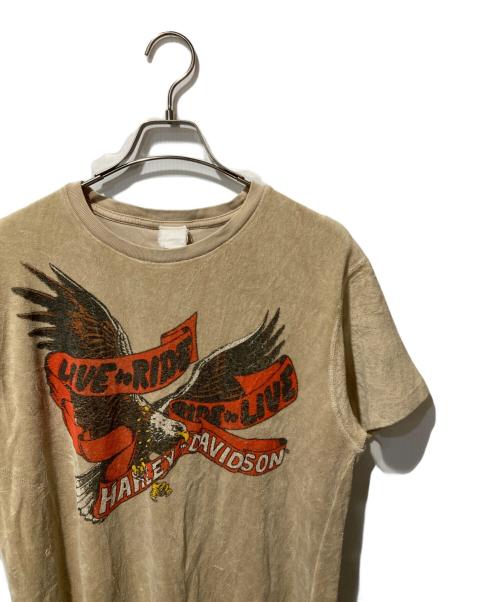 MADE WORN（メイドウォーン）MADE WORN (メイドウォーン) Harley Davidsonパイル地Tシャツ ベージュ サイズ:Mの古着・服飾アイテム