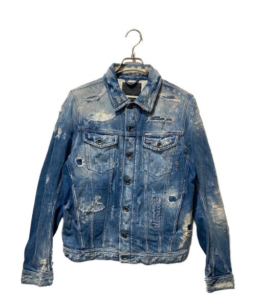 DIESEL（ディーゼル）DIESEL (ディーゼル) ダメージ加工 デニムジャケット インディゴ サイズ:Sの古着・服飾アイテム