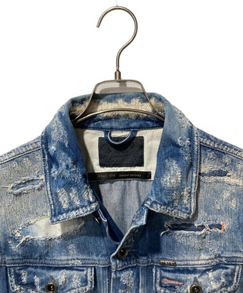 DIESEL（ディーゼル）DIESEL (ディーゼル) ダメージ加工 デニムジャケット インディゴ サイズ:Sの古着・服飾アイテム