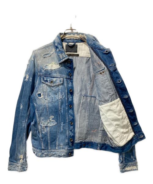 DIESEL（ディーゼル）DIESEL (ディーゼル) ダメージ加工 デニムジャケット インディゴ サイズ:Sの古着・服飾アイテム