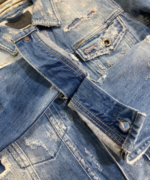 DIESEL（ディーゼル）DIESEL (ディーゼル) ダメージ加工 デニムジャケット インディゴ サイズ:Sの古着・服飾アイテム