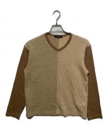 COMME des GARCONS HOMME（コムデギャルソン オム）の古着「切替Vネックニット」｜ベージュ