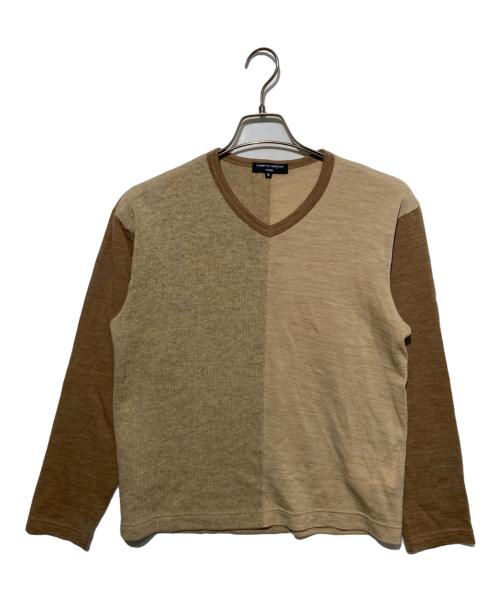 COMME des GARCONS HOMME（コムデギャルソン オム）COMME des GARCONS HOMME (コムデギャルソン オム) 切替Vネックニット ベージュ サイズ:Sの古着・服飾アイテム