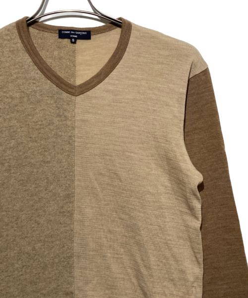 COMME des GARCONS HOMME（コムデギャルソン オム）COMME des GARCONS HOMME (コムデギャルソン オム) 切替Vネックニット ベージュ サイズ:Sの古着・服飾アイテム