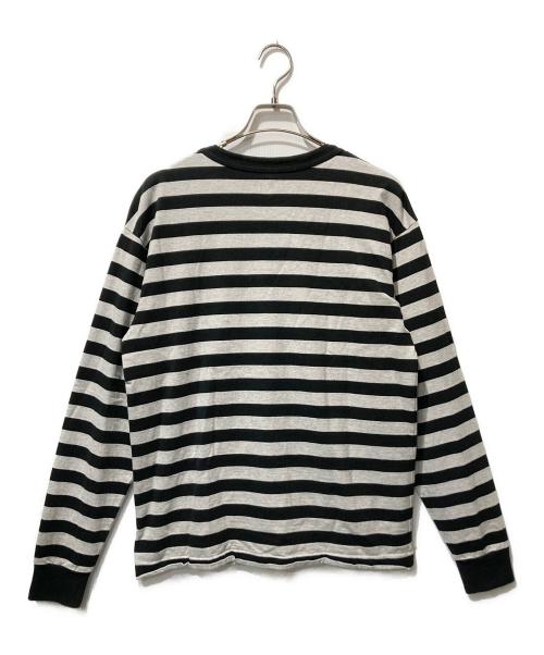 HUMAN MADE（ヒューマンメイド）HUMAN MADE (ヒューマンメイド) ハートロゴワッペンボーダーL/STシャツ ブラック サイズ:Mの古着・服飾アイテム