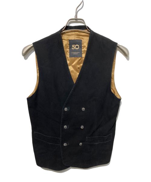 Cinquanta（チンクワンタ）Cinquanta (チンクワンタ) スウェードジレ ブラック サイズ:44の古着・服飾アイテム