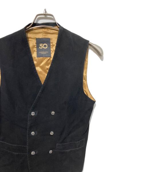 Cinquanta（チンクワンタ）Cinquanta (チンクワンタ) スウェードジレ ブラック サイズ:44の古着・服飾アイテム