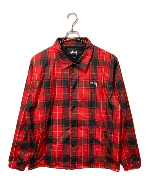 stussy（ステューシー）stussy (ステューシー) コーチジャケット レッド サイズ:XLの古着・服飾アイテム