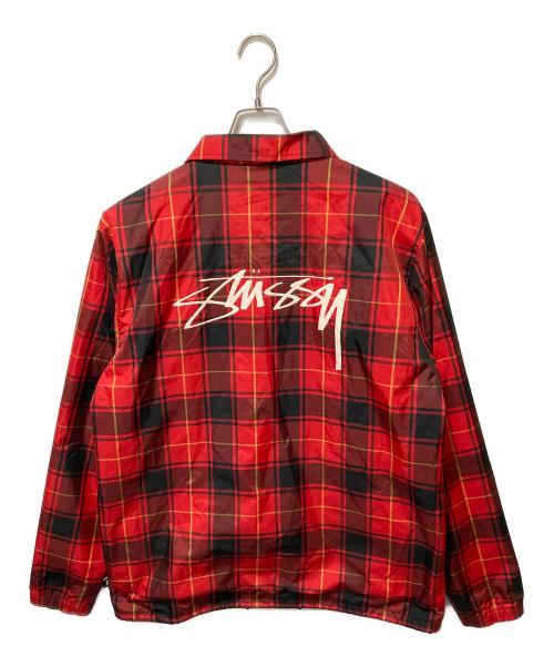 stussy（ステューシー）stussy (ステューシー) コーチジャケット レッド サイズ:XLの古着・服飾アイテム