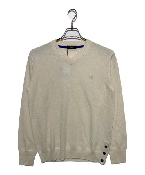 BLACK LABEL CRESTBRIDGE（ブラックレーベル クレストブリッジ）BLACK LABEL CRESTBRIDGE (ブラックレーベル クレストブリッジ) Vネックカシミヤニット アイボリー サイズ:M 未使用品の古着・服飾アイテム