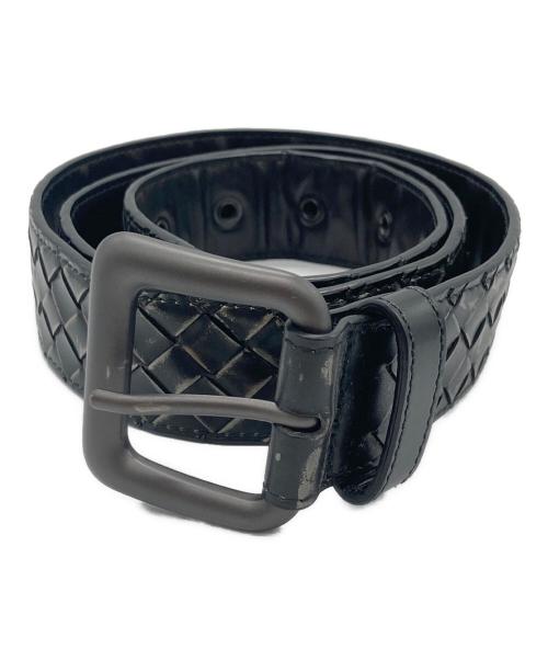 BOTTEGA VENETA（ボッテガベネタ）BOTTEGA VENETA (ボッテガベネタ) イントレチャートレザーベルト ブラック サイズ:95cm 38inの古着・服飾アイテム