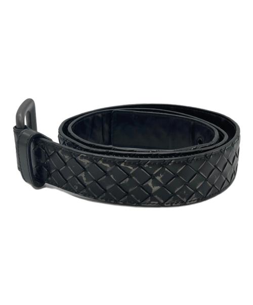 BOTTEGA VENETA（ボッテガベネタ）BOTTEGA VENETA (ボッテガベネタ) イントレチャートレザーベルト ブラック サイズ:95cm 38inの古着・服飾アイテム
