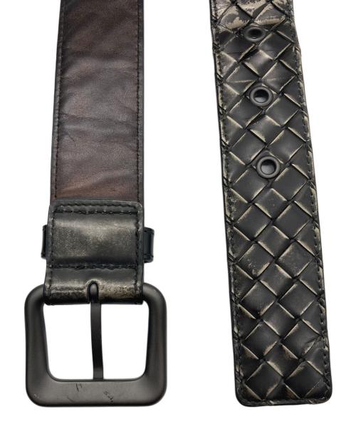 BOTTEGA VENETA（ボッテガベネタ）BOTTEGA VENETA (ボッテガベネタ) イントレチャートレザーベルト ブラック サイズ:95cm 38inの古着・服飾アイテム