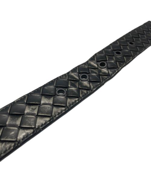 BOTTEGA VENETA（ボッテガベネタ）BOTTEGA VENETA (ボッテガベネタ) イントレチャートレザーベルト ブラック サイズ:95cm 38inの古着・服飾アイテム