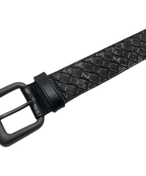 BOTTEGA VENETA（ボッテガベネタ）BOTTEGA VENETA (ボッテガベネタ) イントレチャートレザーベルト ブラック サイズ:95cm 38inの古着・服飾アイテム