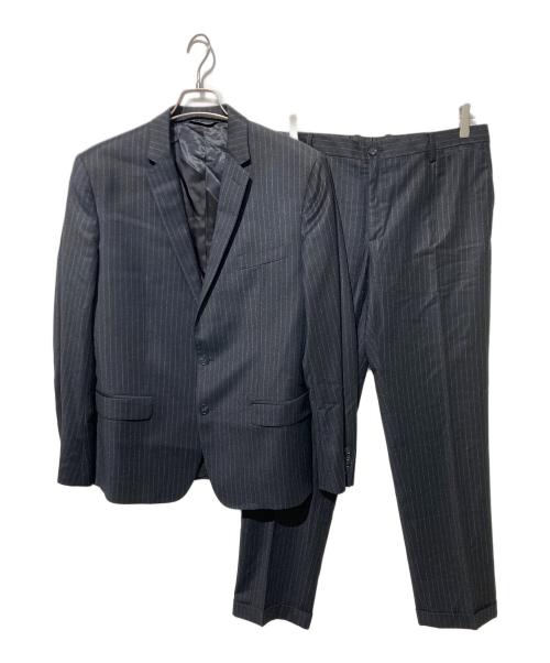 DOLCE & GABBANA（ドルチェ＆ガッバーナ）DOLCE & GABBANA (ドルチェ＆ガッバーナ) ストライプセットアップスーツ ブラック サイズ:50の古着・服飾アイテム