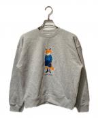 maison kitsuneメゾンキツネ）の古着「フォックスプリントクルーネックスウェット」｜グレー