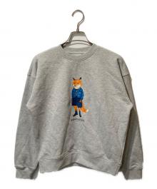 maison kitsune（メゾンキツネ）の古着「フォックスプリントクルーネックスウェット」｜グレー