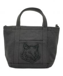 maison kitsune（メゾンキツネ）の古着「FOX HEAD MINI TOTE」｜カーキ