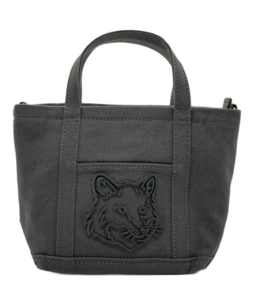 maison kitsune（メゾンキツネ）maison kitsune (メゾンキツネ) FOX HEAD MINI TOTE カーキの古着・服飾アイテム