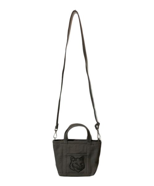 maison kitsune（メゾンキツネ）maison kitsune (メゾンキツネ) FOX HEAD MINI TOTE カーキの古着・服飾アイテム
