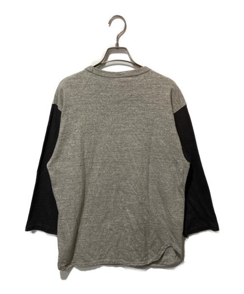 WAREHOUSE（ウエアハウス）WAREHOUSE (ウエアハウス) 7分袖ベースボールTシャツ グレー×ブラック サイズ:Ｌの古着・服飾アイテム