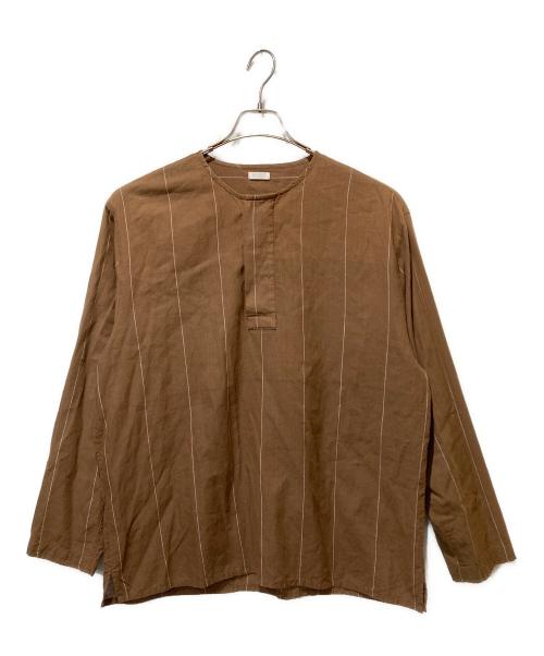 SEEALL（シーオール）SEEALL (シーオール) SMOK T-SHIRTS ブラウン サイズ:SIZE 46の古着・服飾アイテム