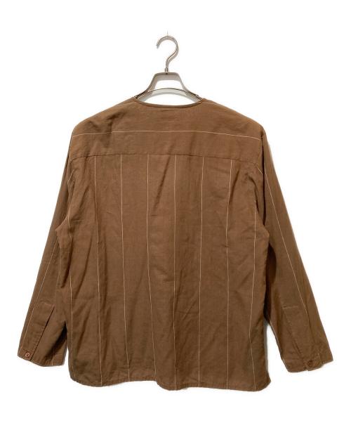 SEEALL（シーオール）SEEALL (シーオール) SMOK T-SHIRTS ブラウン サイズ:SIZE 46の古着・服飾アイテム