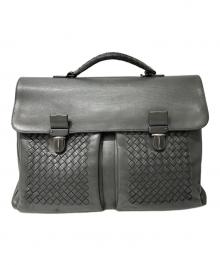 BOTTEGA VENETA（ボッテガベネタ）の古着「イントレチャート ビジネスバッグ」｜グレー