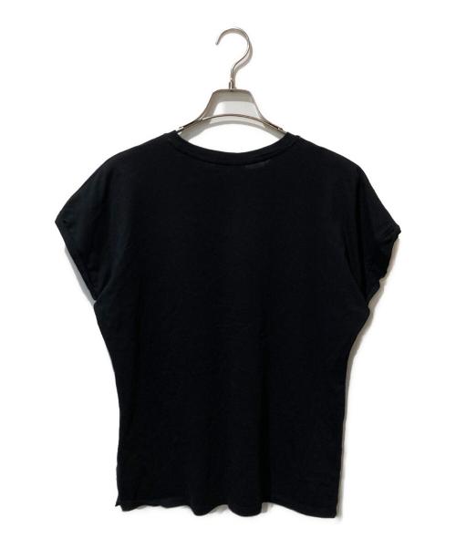 BALMAIN（バルマン）BALMAIN (バルマン) フロッキーロゴプリントカットソー ブラック サイズ:Sの古着・服飾アイテム