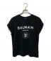 BALMAIN（バルマン）の古着「フロッキーロゴプリントカットソー」｜ブラック