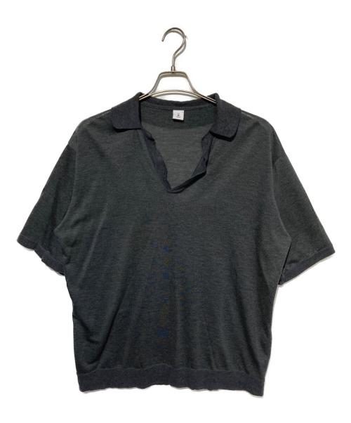 mocT（モクティ）mocT (モクティ) スキッパーカットソー ブラック サイズ:Lの古着・服飾アイテム
