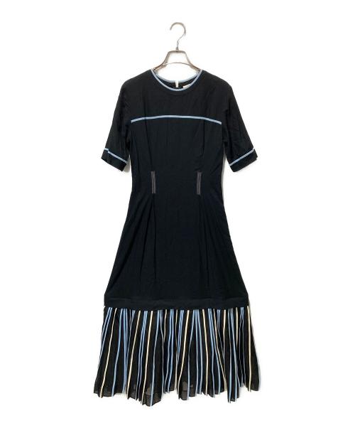 BODICE（ボディス）bodice (ボディス) レーヨンシルクデザインワンピース ブラック サイズ:ＸＳの古着・服飾アイテム