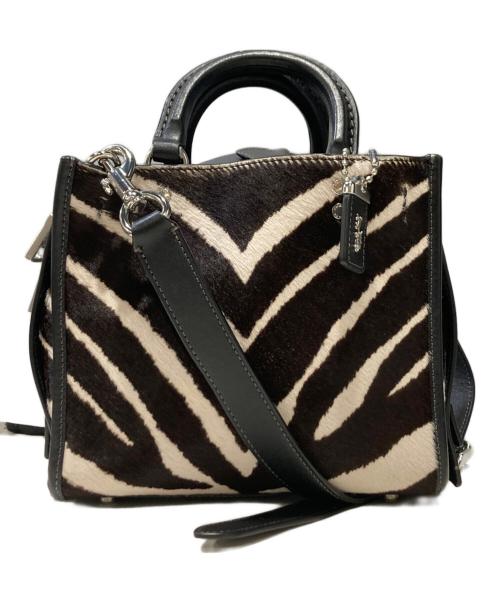 COACH（コーチ）COACH (コーチ) ローグ 20・ヘアカーフ・ゼブラ プリント ブラックの古着・服飾アイテム