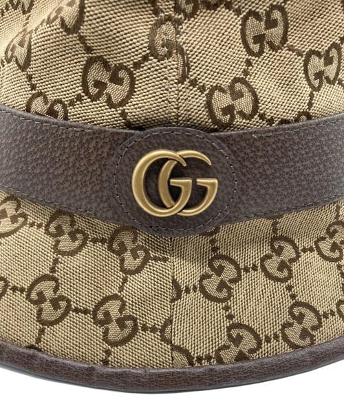 GUCCI（グッチ）GUCCI (グッチ) GGキャンバスハット ブラウン サイズ:Mの古着・服飾アイテム