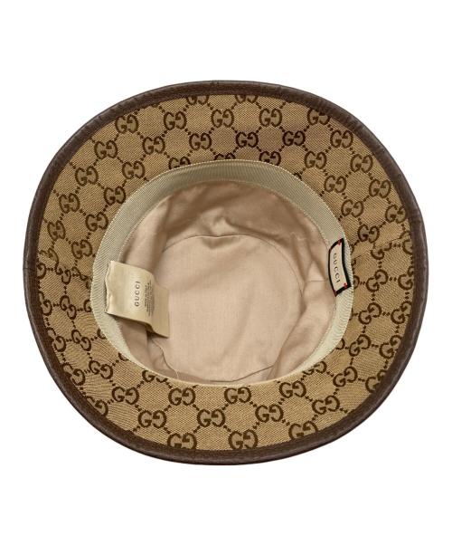 GUCCI（グッチ）GUCCI (グッチ) GGキャンバスハット ブラウン サイズ:Mの古着・服飾アイテム