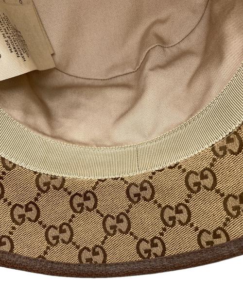 GUCCI（グッチ）GUCCI (グッチ) GGキャンバスハット ブラウン サイズ:Mの古着・服飾アイテム