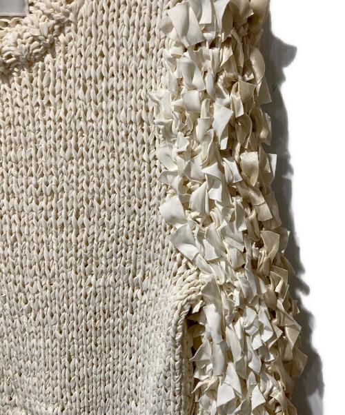 CLANE（クラネ）CLANE (クラネ) FRILL HALF SLEEVE HAND KNIT TOPS ホワイト サイズ:2の古着・服飾アイテム