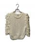 CLANE（クラネ）の古着「FRILL HALF SLEEVE HAND KNIT TOPS」｜ホワイト