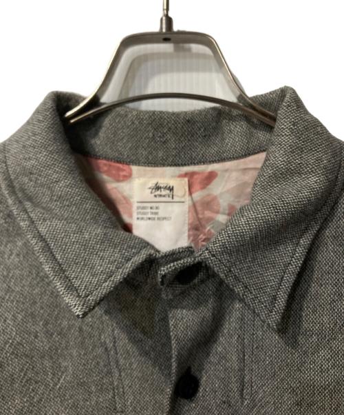 stussy（ステューシー）stussy (ステューシー) 裏カモ柄ウールジャケット グレー サイズ:ＸＬの古着・服飾アイテム