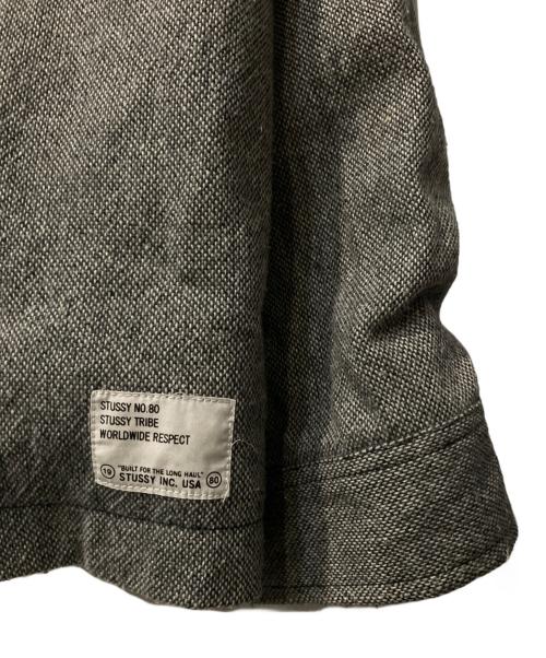 stussy（ステューシー）stussy (ステューシー) 裏カモ柄ウールジャケット グレー サイズ:ＸＬの古着・服飾アイテム