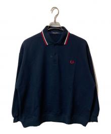 FRED PERRY×BEAMS（フレッドペリー×ビームス）の古着「別注 Long Sleeve Pique Polo Shirt」｜ネイビー